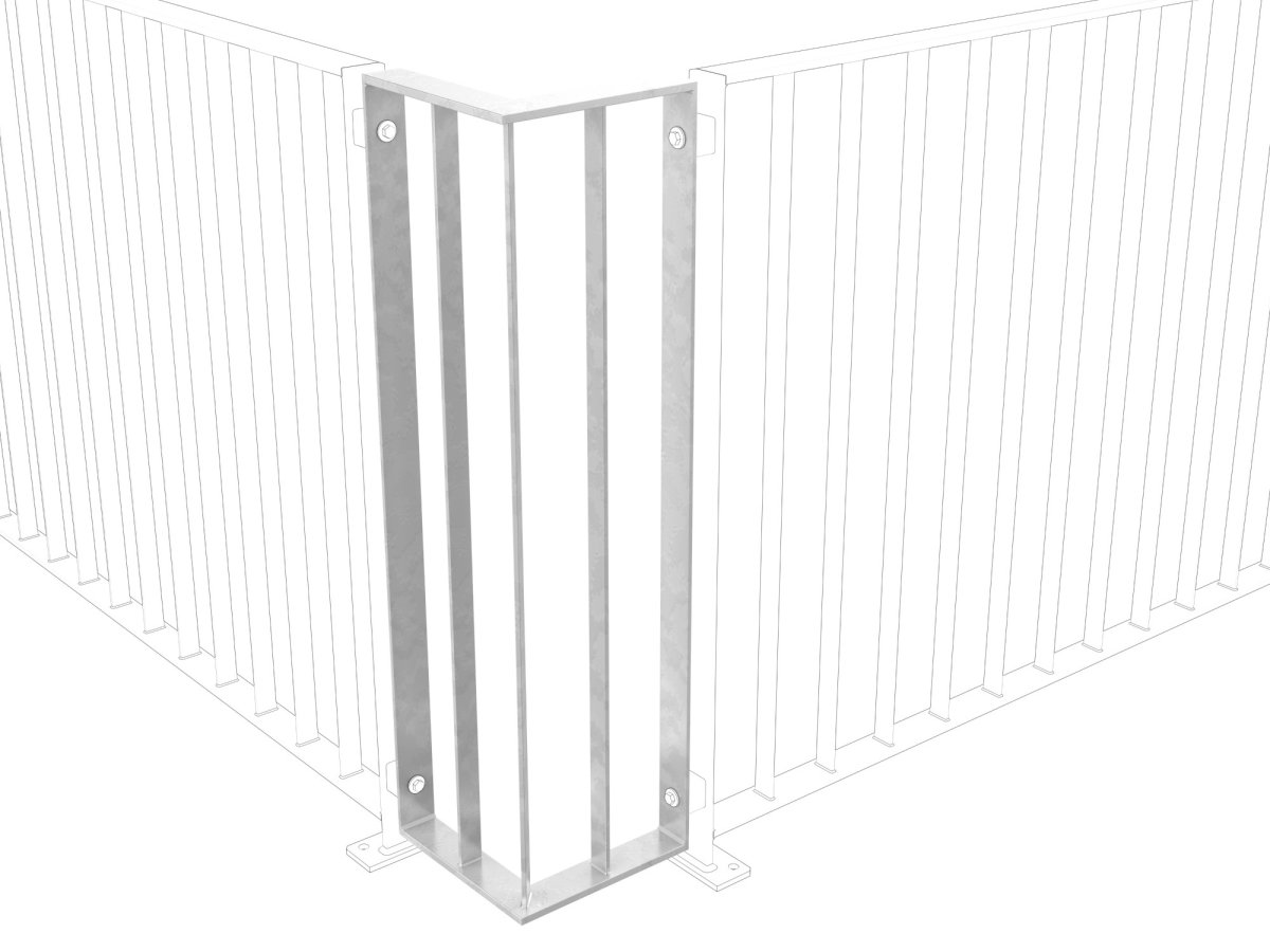 Preview: Eckteil für Gartenzaun, Geländer Metall - Simple - verzinkt 2
