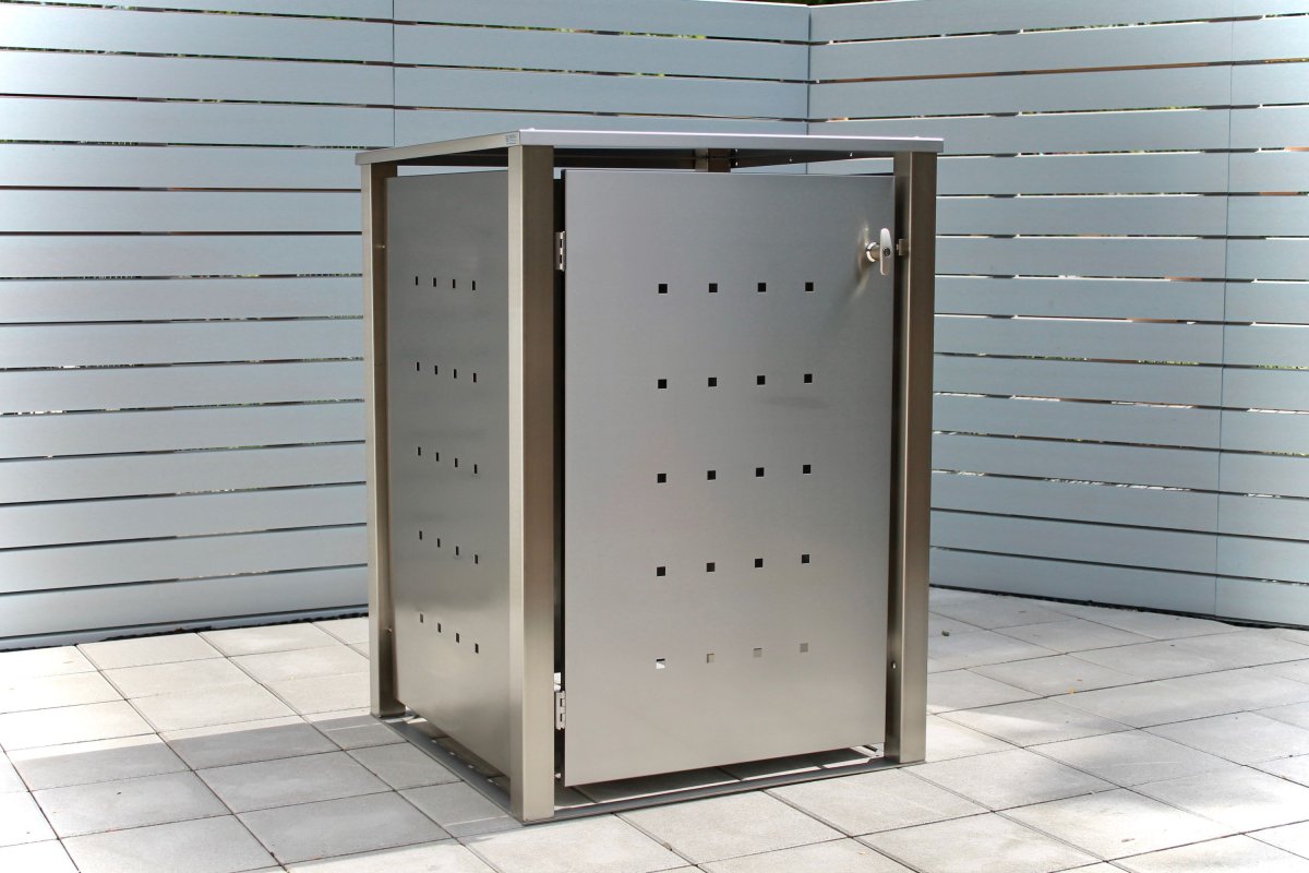 Garbage can box 120 liters - stainless steel - "Single" box