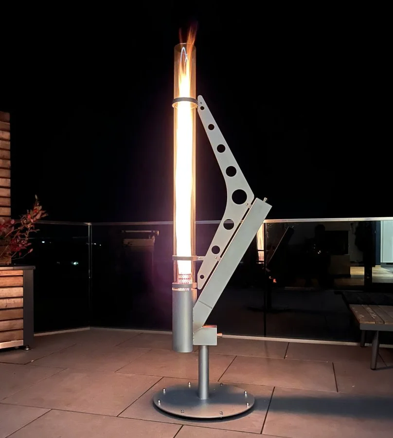 Pellet fire pillar - fire tube - heater "Magic-Pellet-Fire" 4.0 - Stainless steel