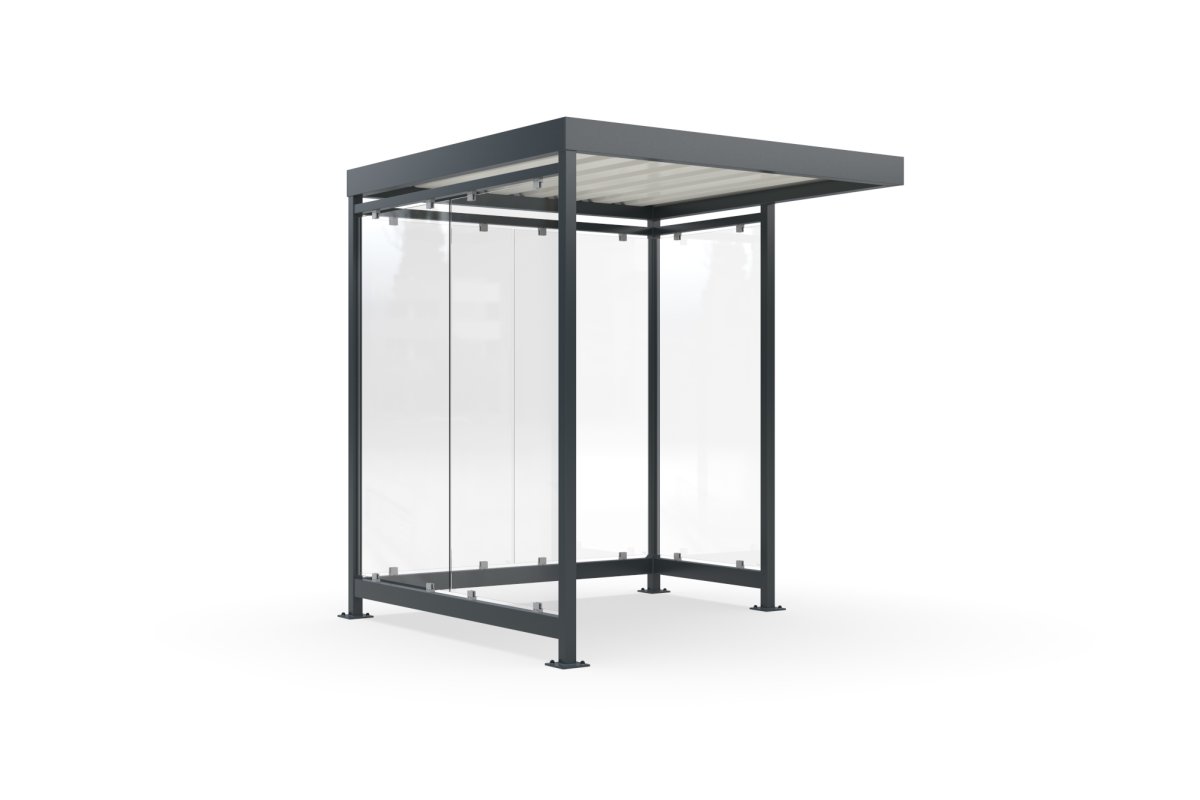 Preview: Überdachung, Raucherunterstand, Raucherkabine WSM Köln K2 b/a - 216cm x 216cm