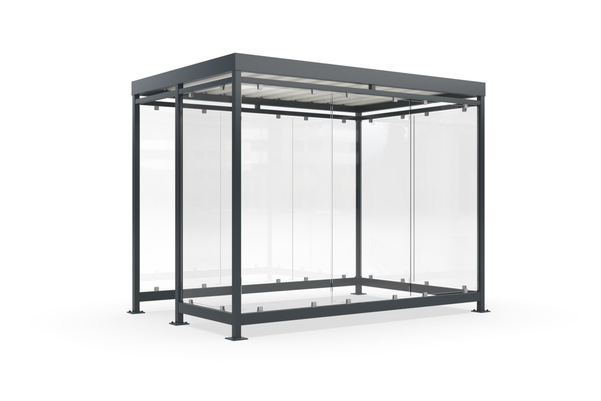 Preview: Roofing, smoking shelter, smoking cabin WSM cologne K3 f/1 - 318cm x 216cm