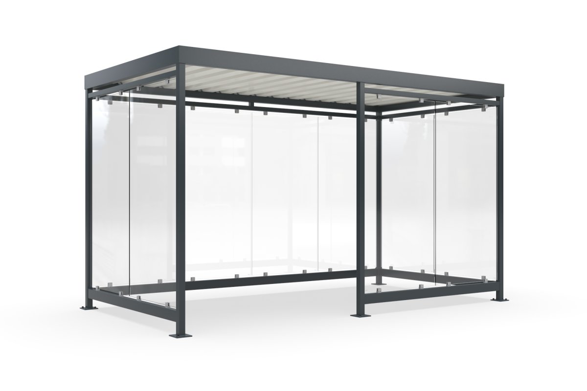 Preview: Roofing, smoking shelter, smoking cabin K4 b/d - 420cm x 216cm