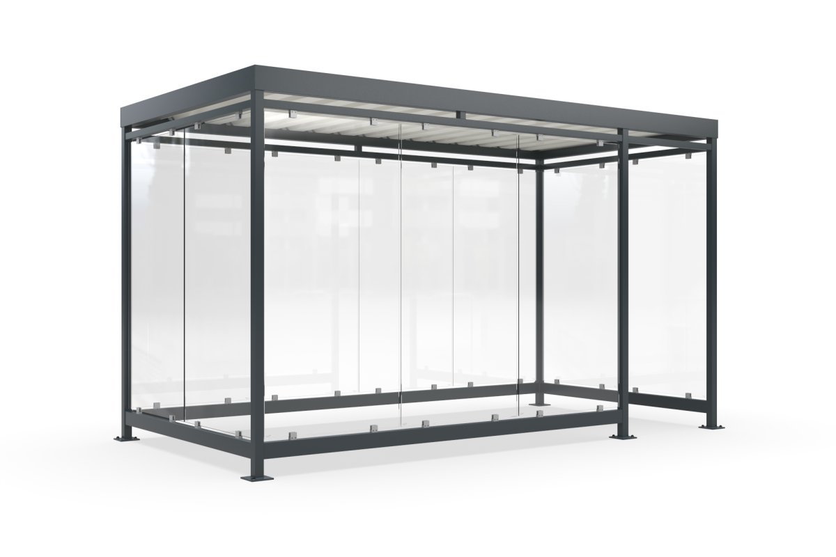 Preview: Roofing, smoking shelter, smoking cabin WSM cologne K4 e/b - 420cm x 216cm