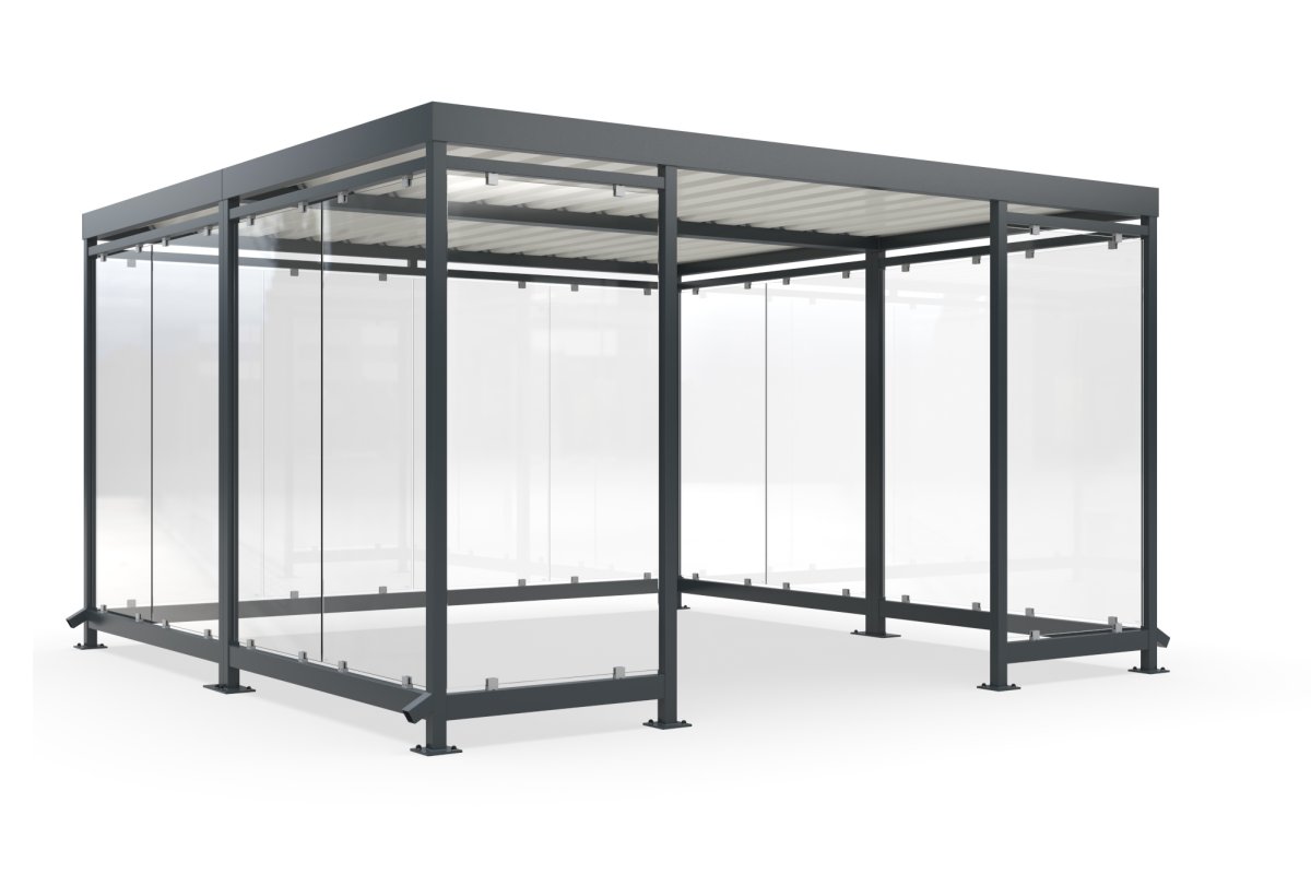 Preview: Roofing, smoking shelter, smoking cabin cologne K4 e/e - 420cm x 433cm