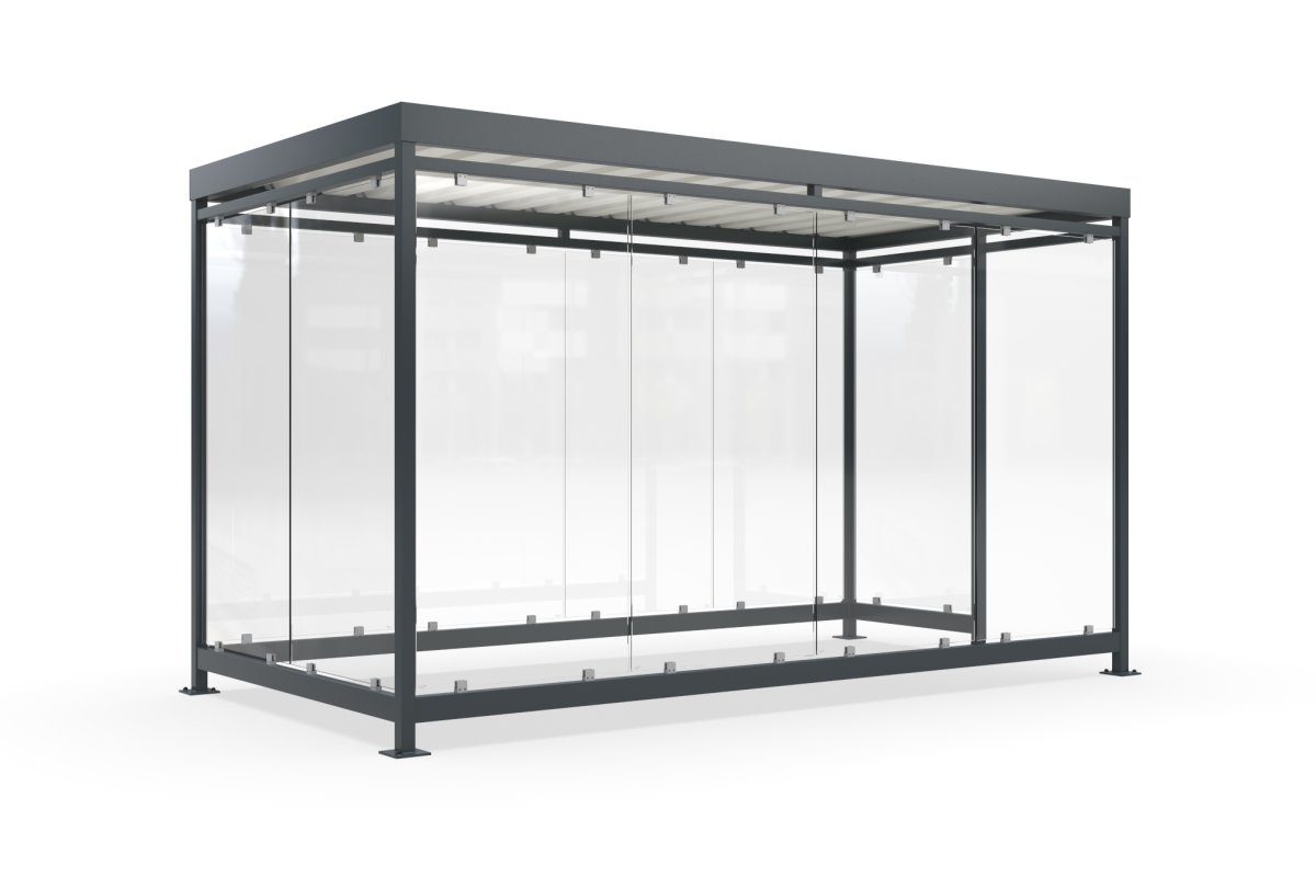 Preview: Roofing, smoking shelter, smoking cabin WSM cologne K4 f/a - 420cm x 216cm