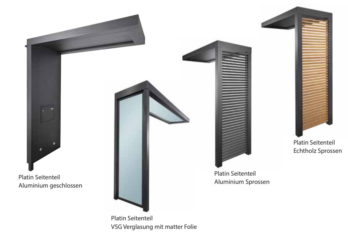 Preview: Seitenteil Möglichkeiten Vordach Platin