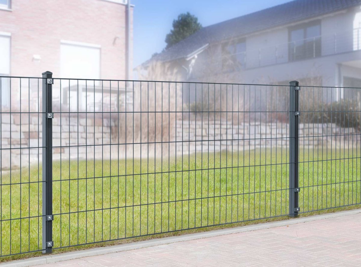 Preview: Steel mesh fence 5/4/5 with posts model MICHL in anthracite or green