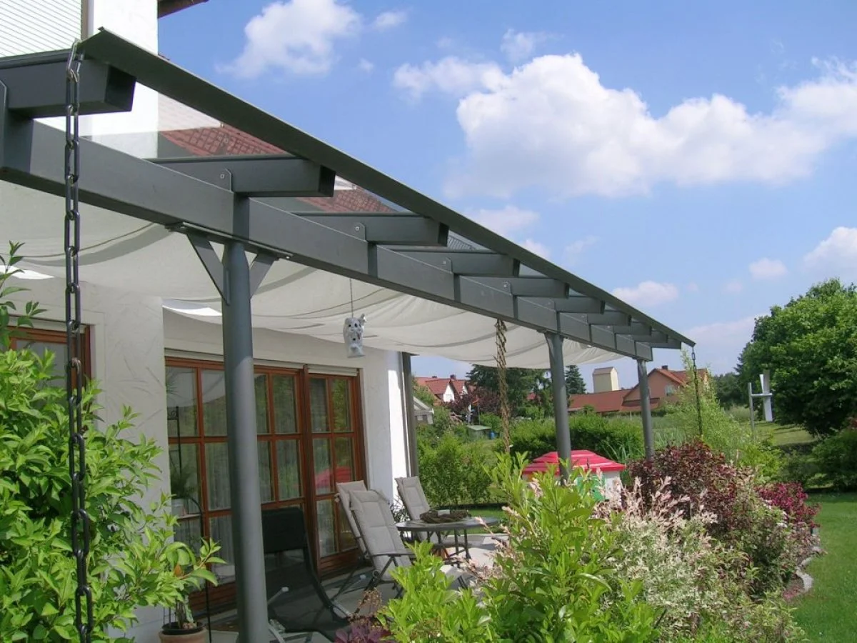 Terrace canopy with shading white