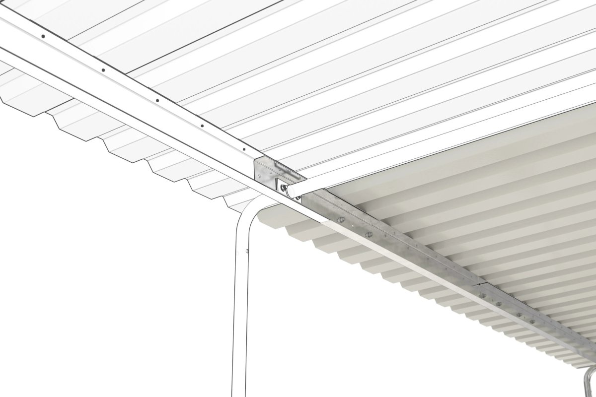 Preview: Raucherunterstand, Zweiradüberdachung, Personenunterstand Modell Siegen Anbaueinheit Detail 1