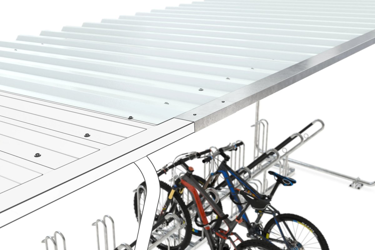 Preview: Raucherunterstand, Zweiradüberdachung, Personenunterstand Modell Siegen Anbaueinheit Detail 3