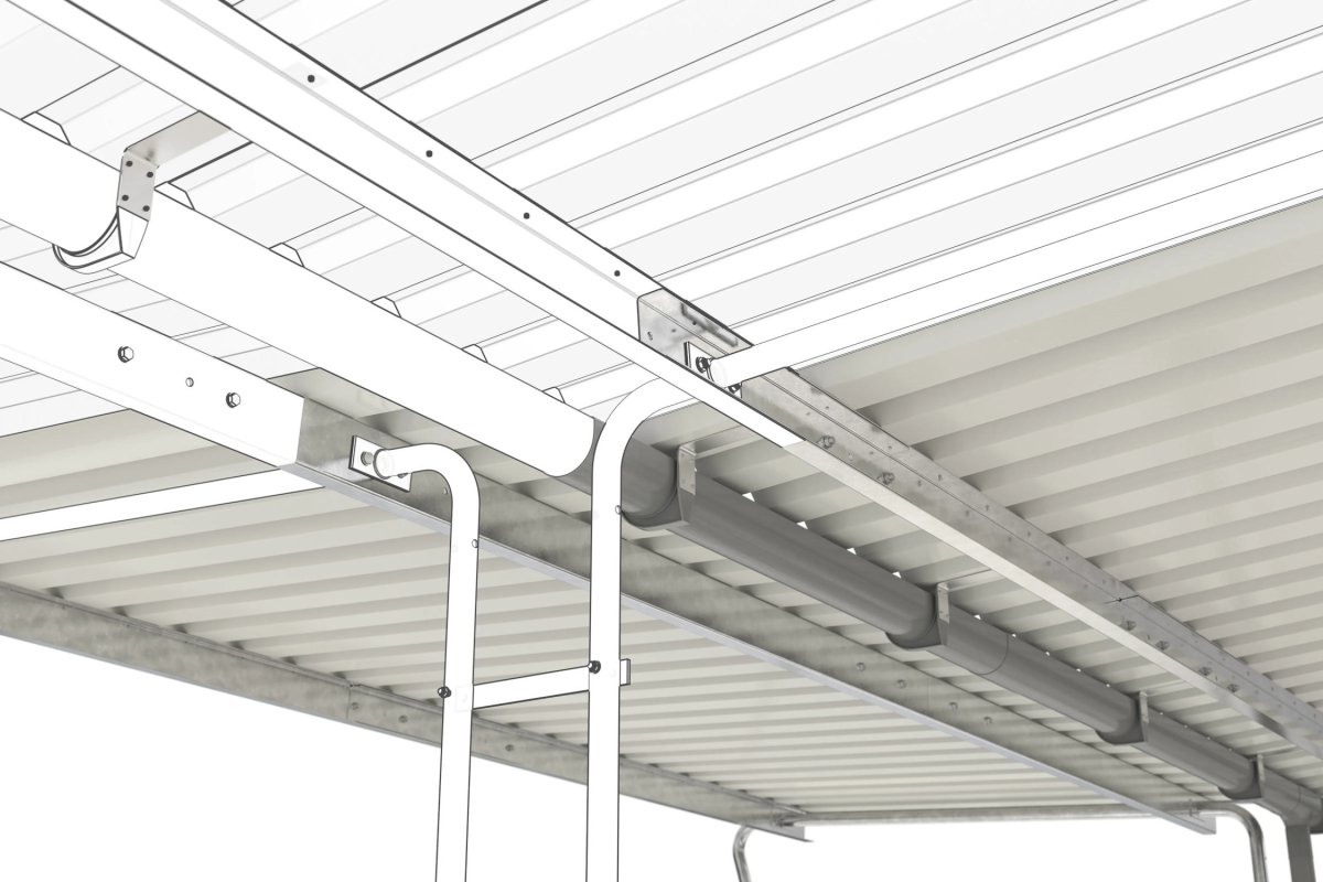 Preview: Raucherunterstand, Zweiradüberdachung, Personenunterstand Modell Siegen Anbaueinheit Detail 1