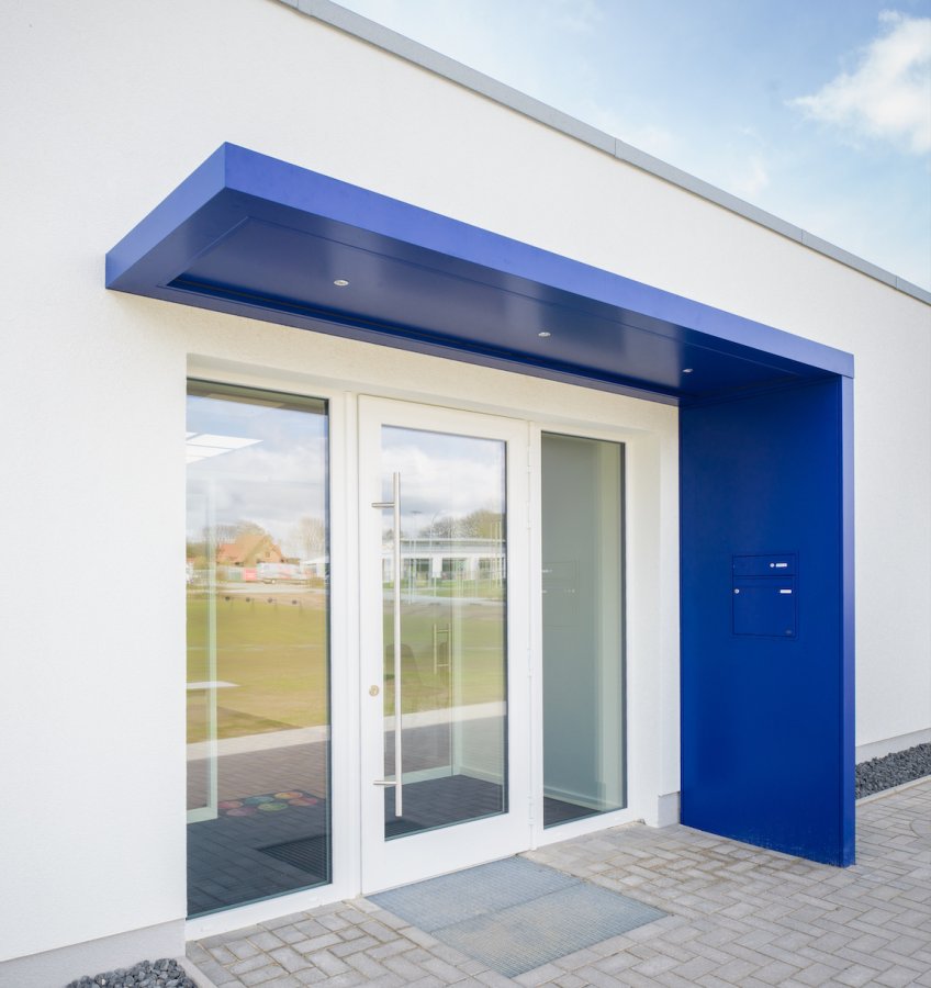 Preview: Alu Vordach Modell Platin - blau