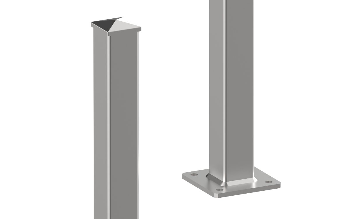 Preview: Pfosten für Zaun, Geländer - Basic - Edelstahl