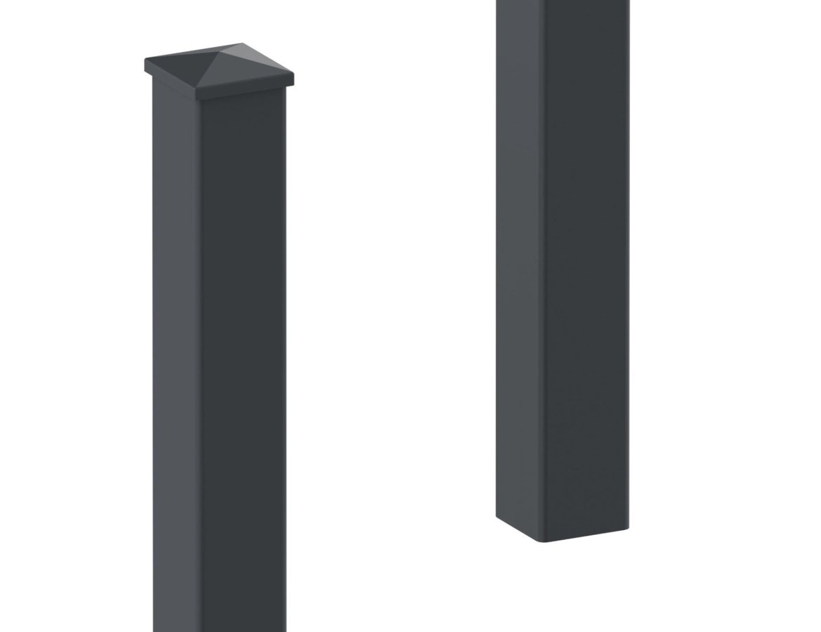 Preview: Zaun Pfosten Basic verzinkt und pulverbeschichtet einbetoniert