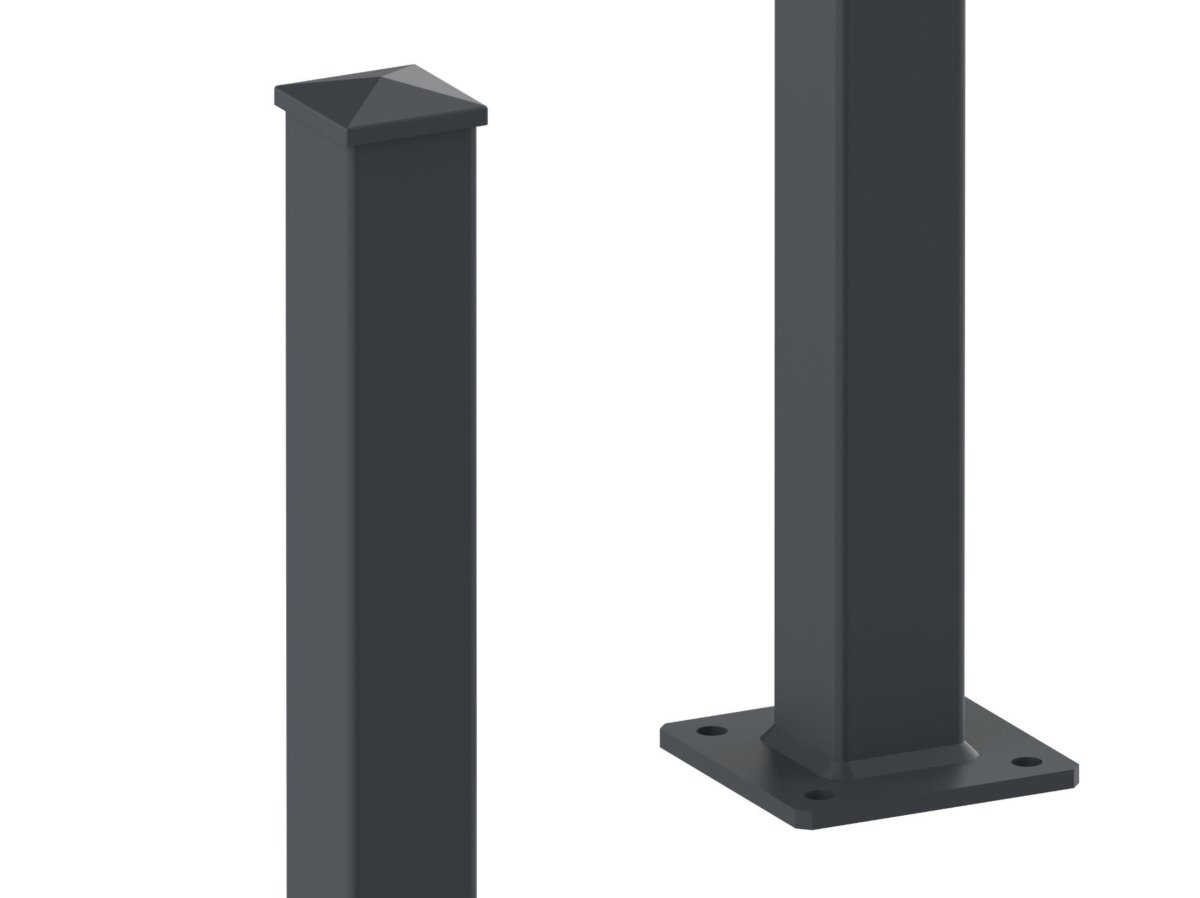 Preview: Pfosten für Zaun, Geländer - Basic - verzinkt, pulverbeschichtet