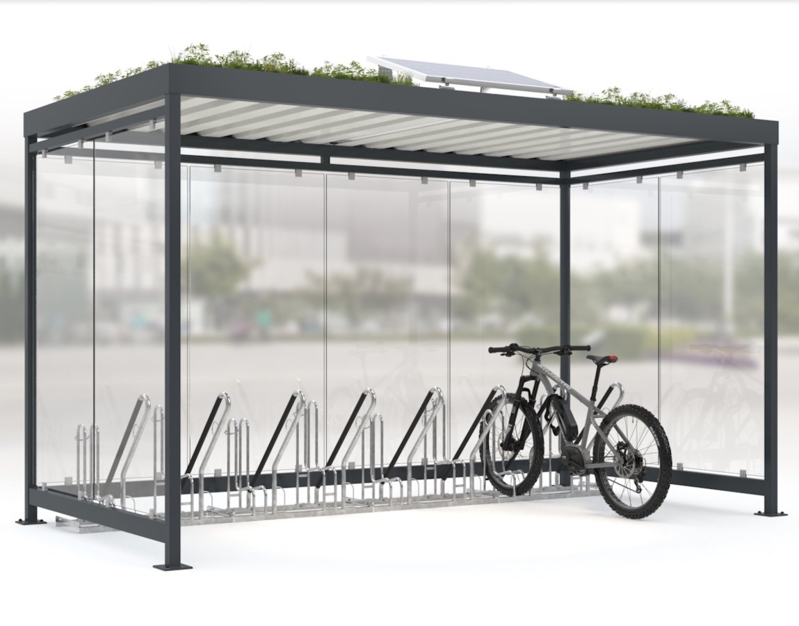 Preview: Roofing, smoking shelter, smoking cabin cologne K4 b/b - 420cm x 216cm