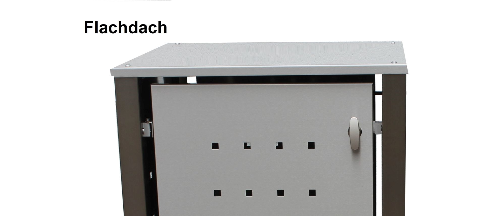 Kirchberger Metall Mülltonnenbox Universal 240 Liter und 120 Liter Edelstahl 3er Box abschließbarer Griff abschließbar Klappdach mit Befestigungsset