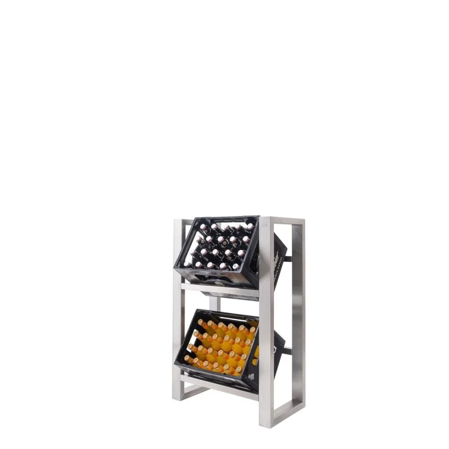 Stainless steel crate rack for two crates - view 2 Stainless steel crate rack for two crates - view 2