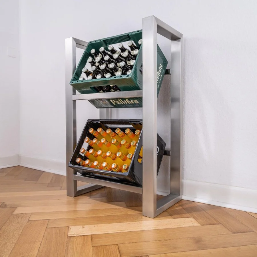 Stainless steel crate rack for two crates Stainless steel crate rack for two crates