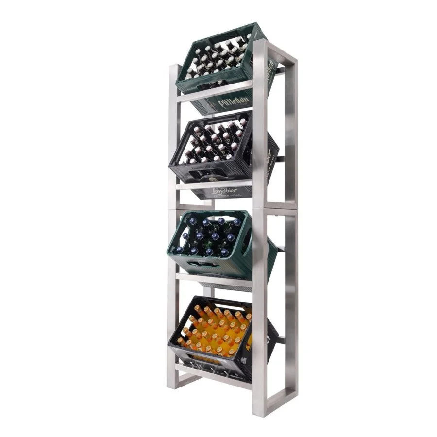 Stainless steel crate rack for four crates vertical - view 3 Stainless steel crate rack for four crates vertical - view 3