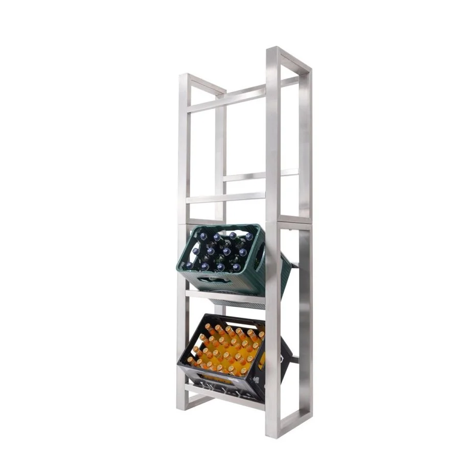 Stainless steel crate rack for four crates vertical - view 4 Stainless steel crate rack for four crates vertical - view 4