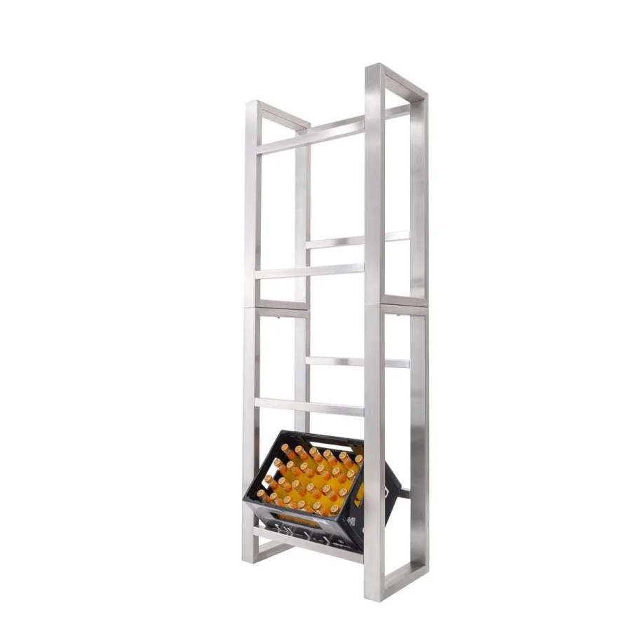 Stainless steel crate rack for four crates vertical - view 5 Stainless steel crate rack for four crates vertical - view 5