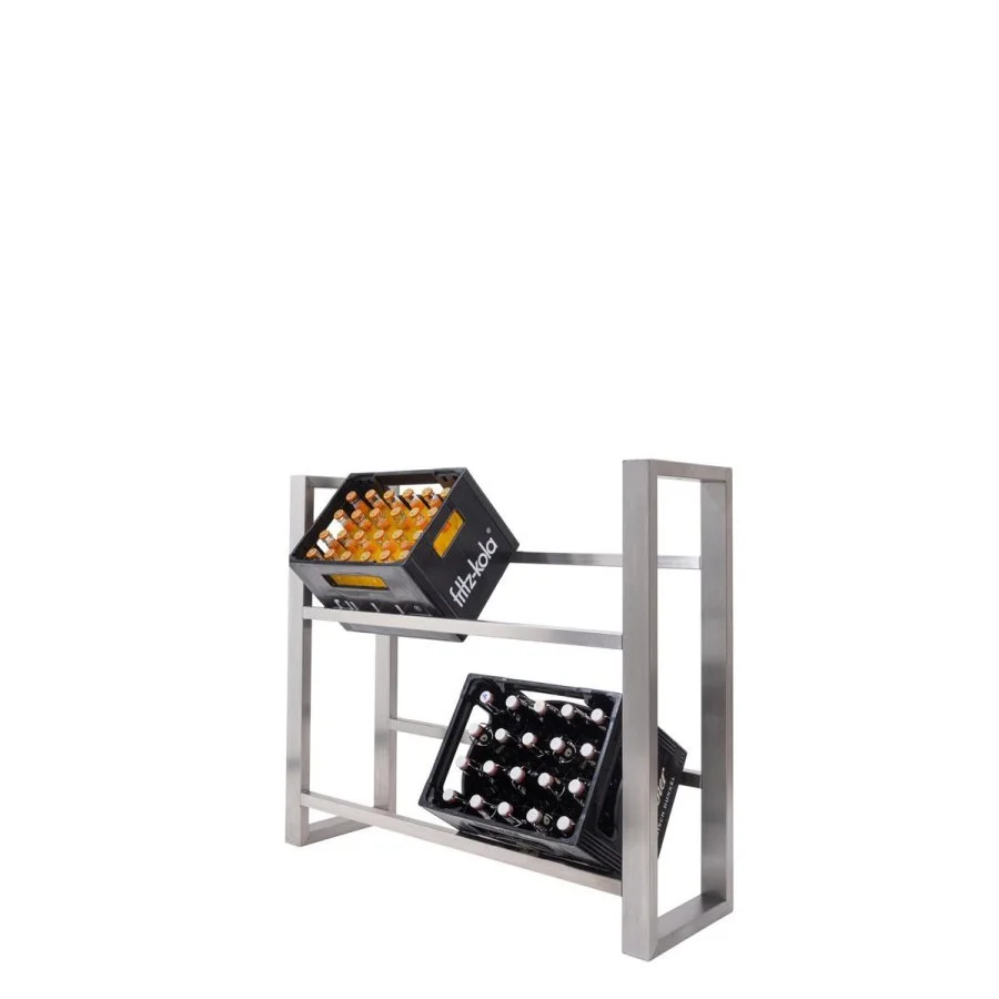 Stainless steel crate rack for four crates horizontal - view 3 Stainless steel crate rack for four crates horizontal - view 3