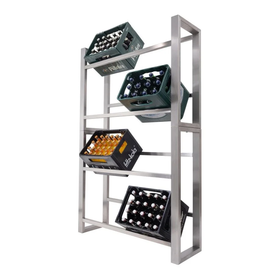 Stainless steel crate rack for eight crates - view 2 Stainless steel crate rack for eight crates - view 2