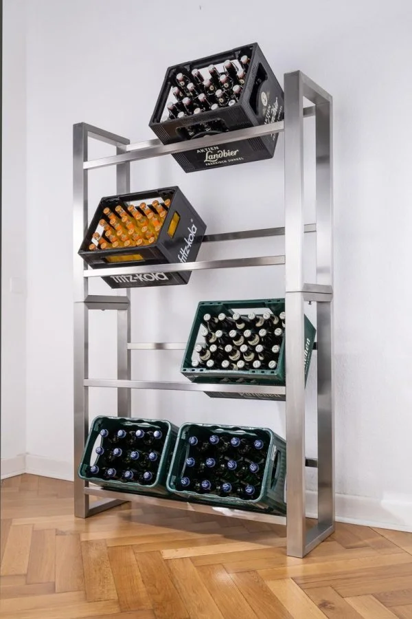 Stainless steel crate rack for eight crates - view 5 Stainless steel crate rack for eight crates - view 5