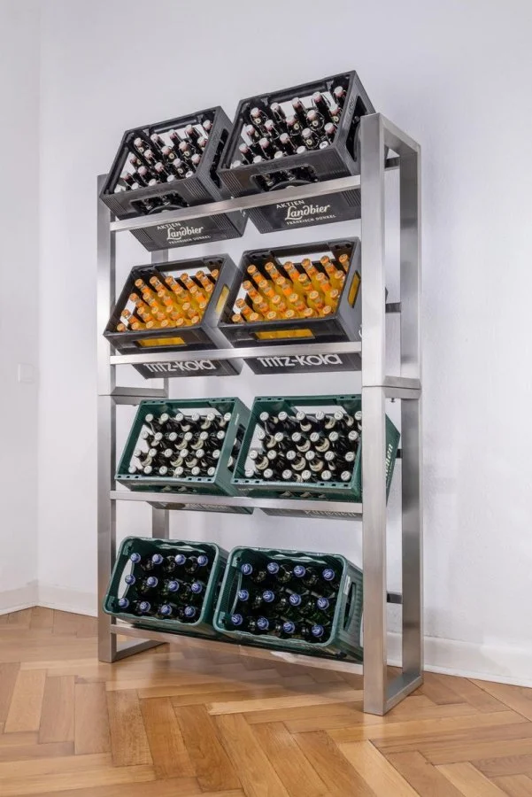 Stainless steel crate rack for eight crates - view 1 Stainless steel crate rack for eight crates - view 1