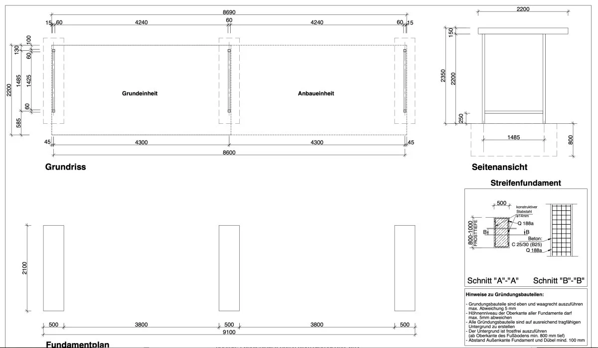 Fundamentplan L14 + L15 Fundamentplan L14 + L15