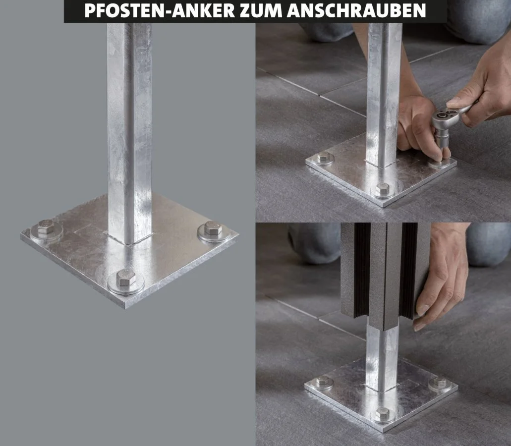Post anchor for screwing on - details