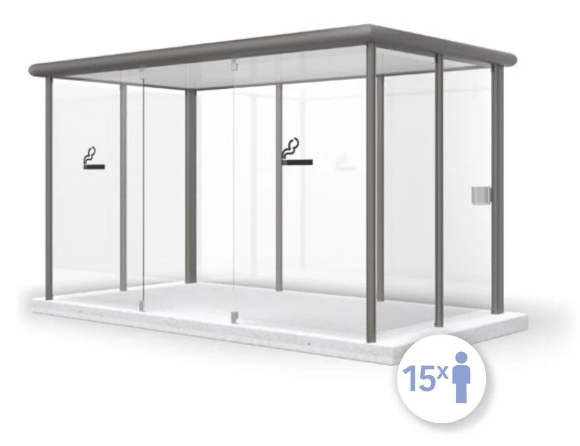 Smoking shelter outdoor for 15 people