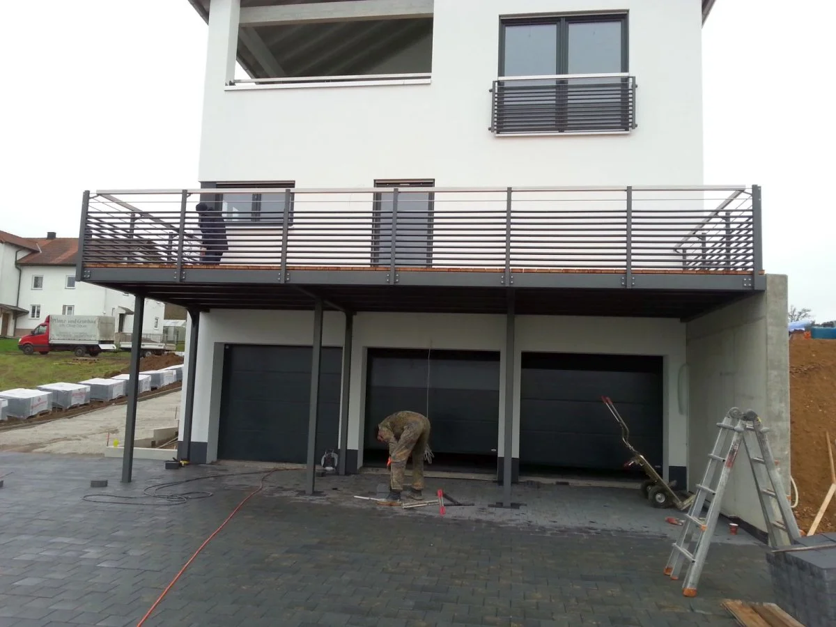 Balcony with wooden decking