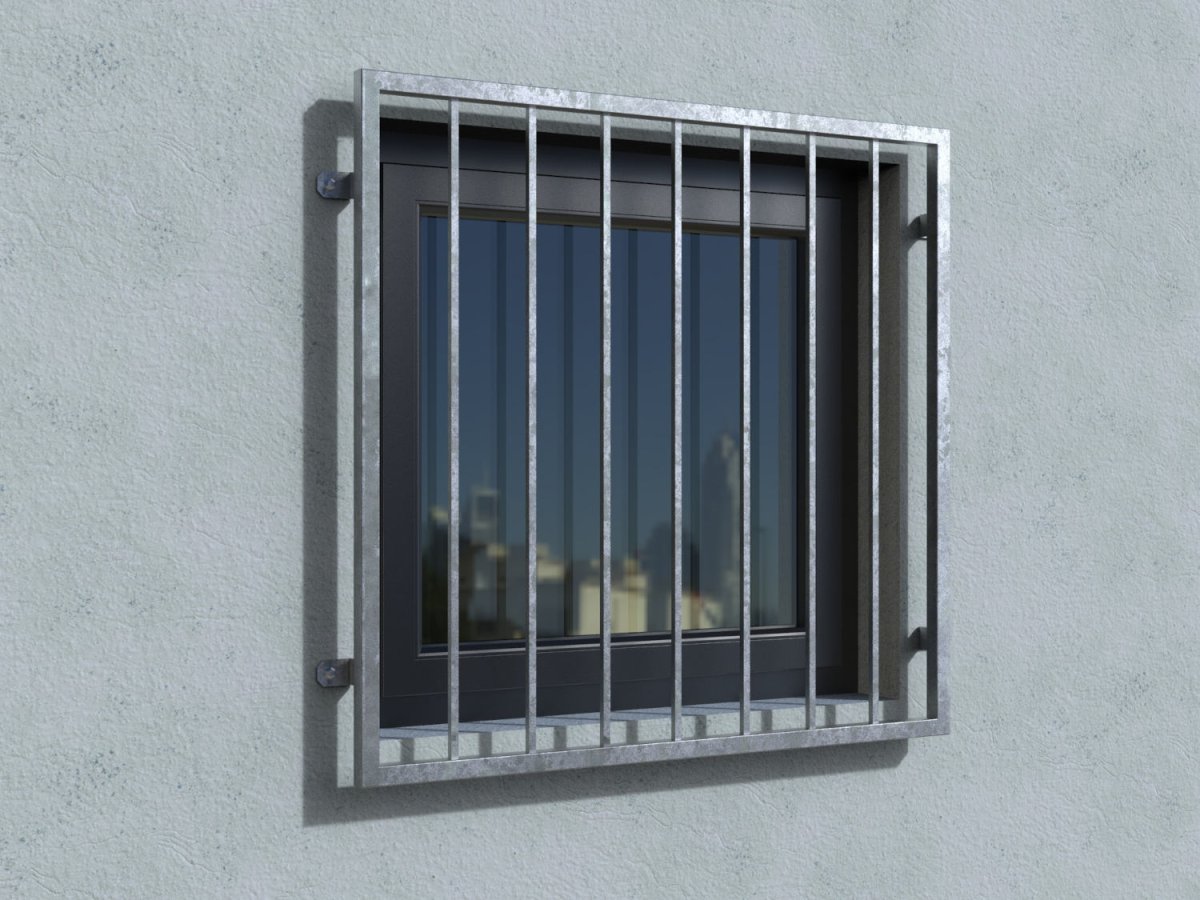 Window grille model Turin galvanized without window sill - real