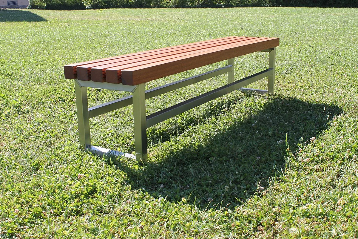 Picnic bench wood stainless steel combination bench only