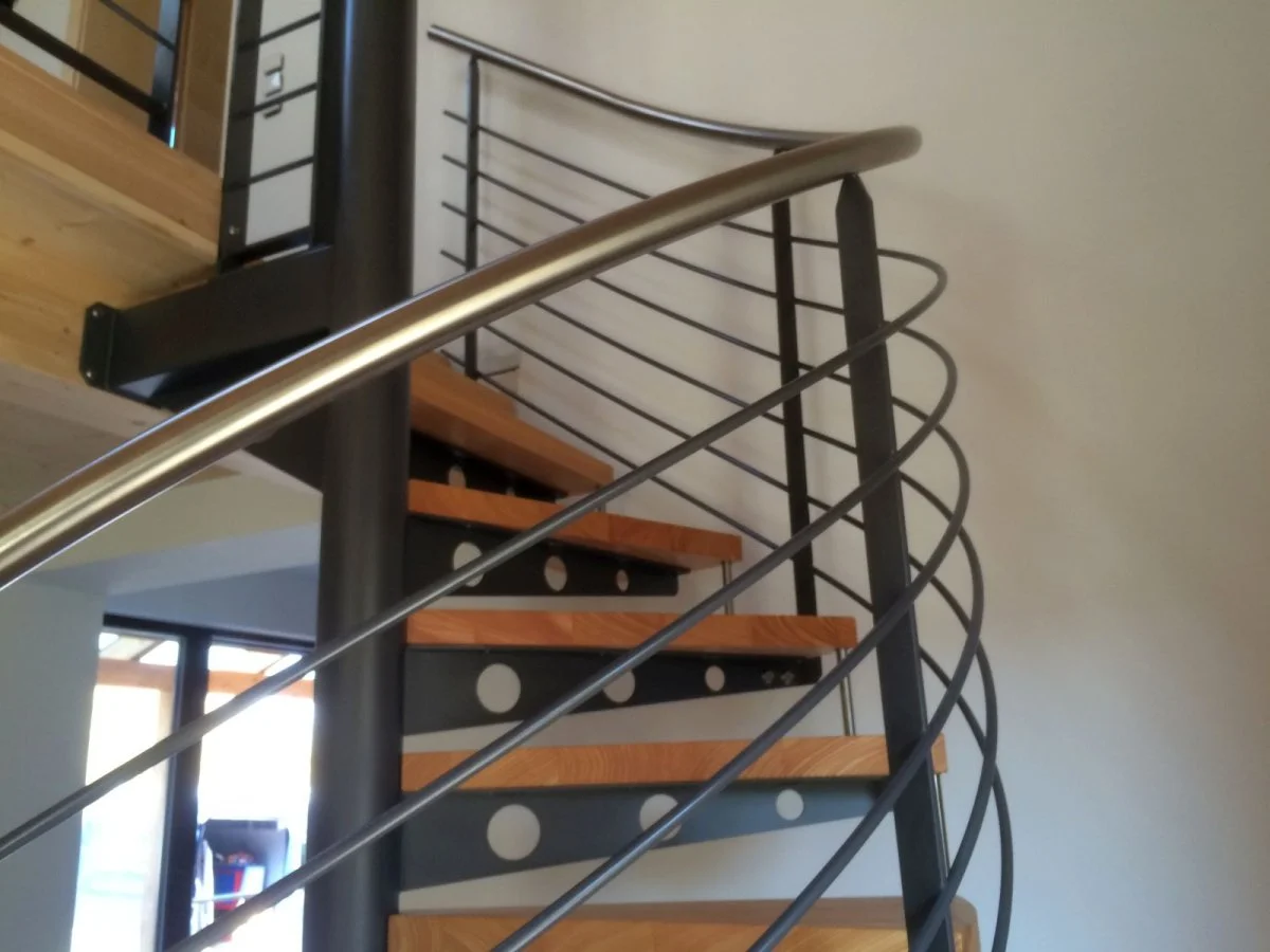 Interior railings spiral staircase